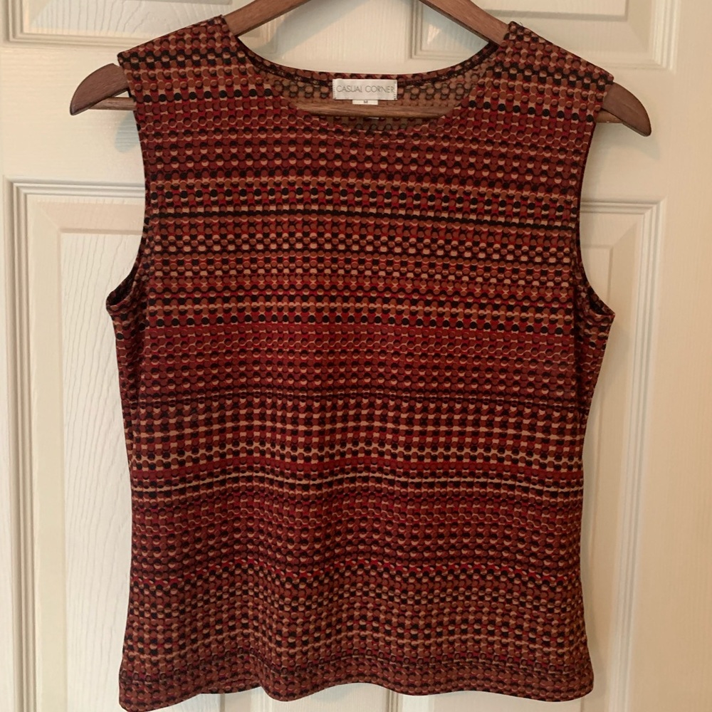 Casual Corner Red Sleeveless Top